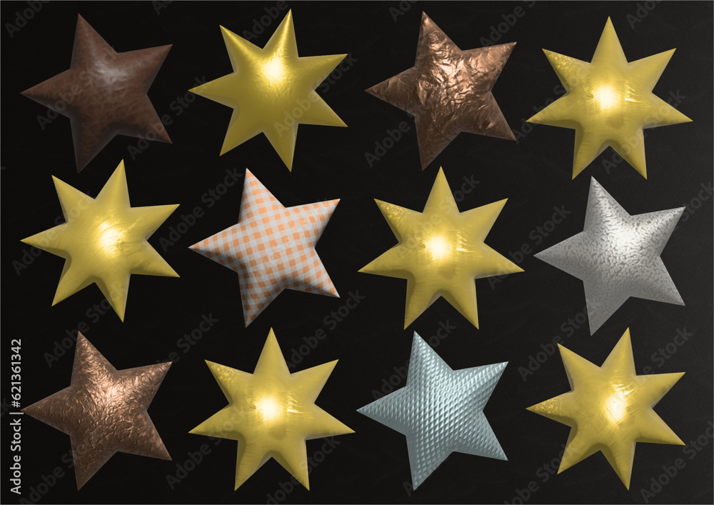Obraz premium 3d stars set