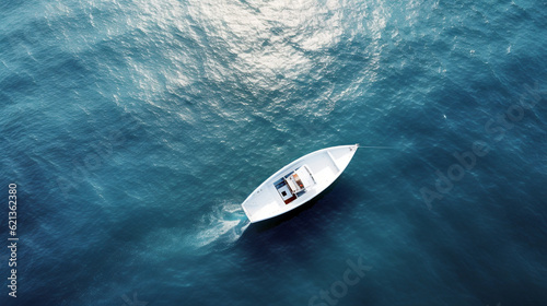 boat on the sea. Generative Ai. 