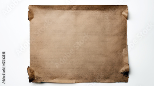 old paper isolated on white. Generative Ai. 