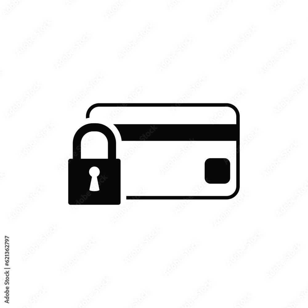 credite card icon vector card lock protect sign credite card icon vector card lock protect sign