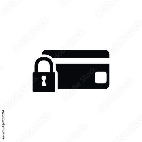 credite card icon vector card lock protect sign 