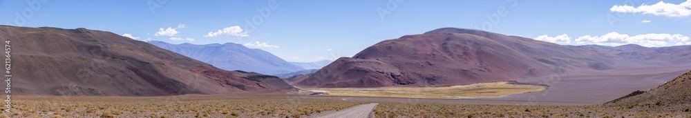 Crossing the Andes from Antofagasta de la Sierra to Antofalla - stunning landscape around the salt desert Salar de Antofalla in the Puna highlands - Panorama