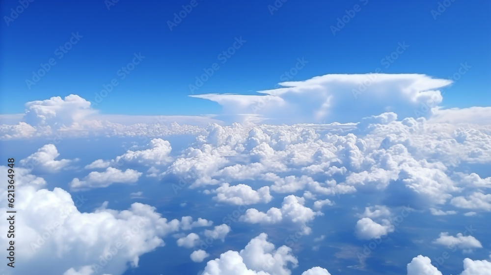 clouds in the blue sky. Generative Ai. clouds in the blue sky. Generative Ai.