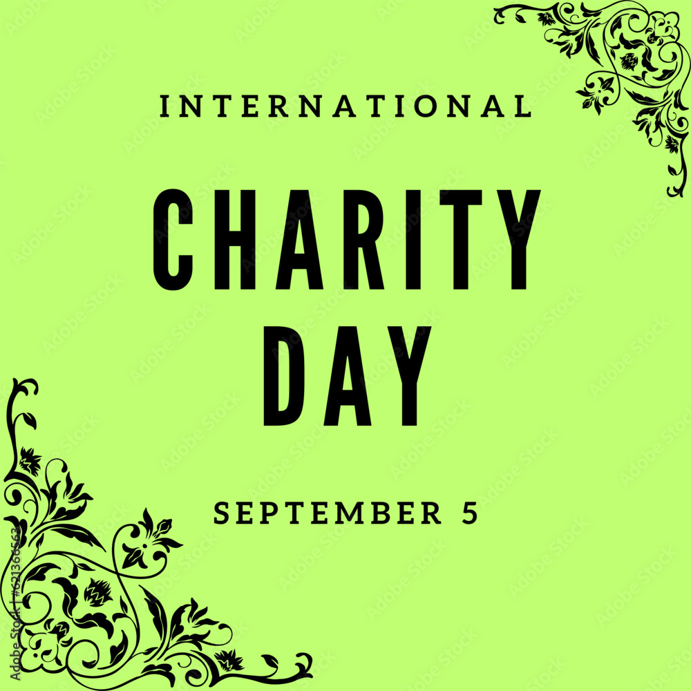 Obraz premium International day of charity banner, Trendy vector eps illustration banner design. Template suitable for charity day design.