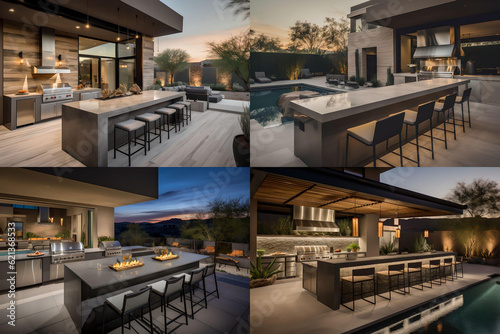 Luxurious custom outdoor kitchen & outdoor living area design sample that is perfect for your custom outdoor living concept gallery.