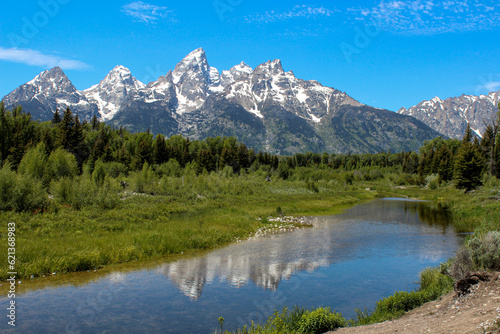 View of Grand Tetons, Grand Teton National Park, Wyoming, USA