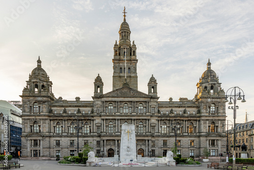 The magnificent City Chambers is located in George Square in Glasgow city centre, Scotland.