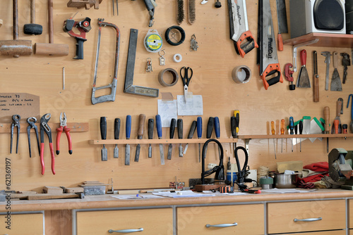 panel de herramientas, con las herramientas colocadas y organizadas  photo