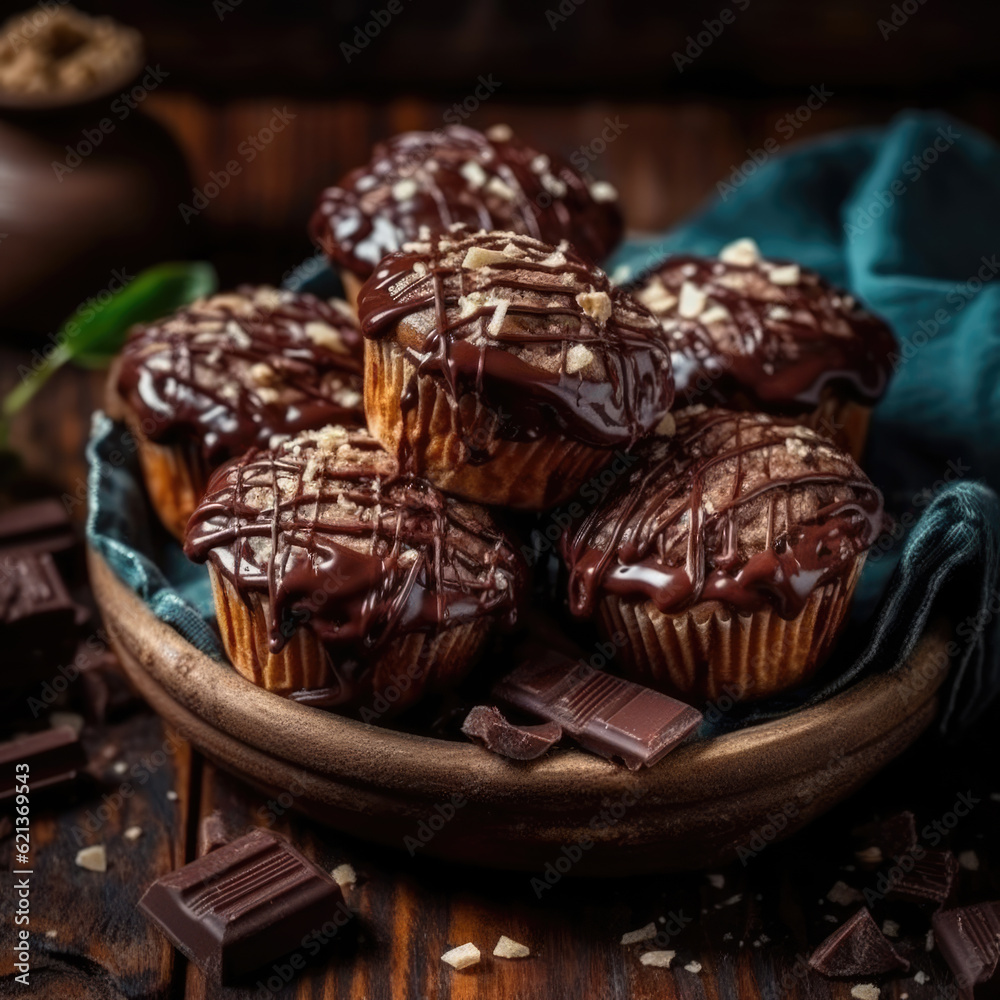 Muffins with chocolate Muffins with chocolate