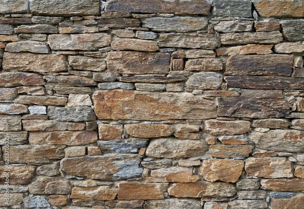 Dry stone wall texture, in the Provence style (France) around Bormes-les-Mimosas village