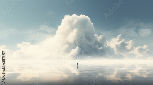landscape clouds over the sea. generative AI © ReisMedia