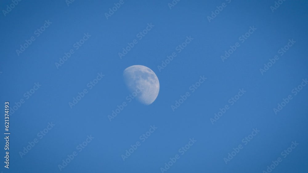 Afternoon moon, blue sky Afternoon moon, blue sky