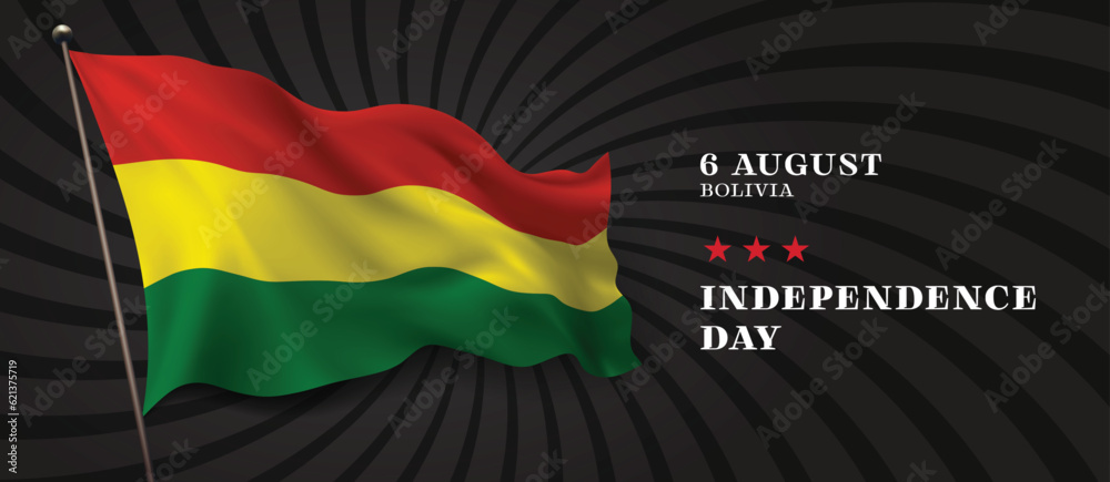 Fototapeta premium Bolivia independence day vector banner, greeting card.