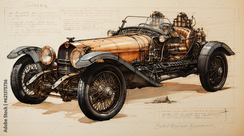 Leonardo's Wheels: Artistic Evolution in Transportation Design. From Sport Cars to Oldtimers, Trains to Airplanes, Embrace the Future Vision of e-Transportation, Enhanced by Generative AI