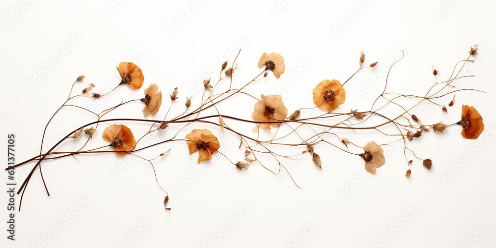 AI Generated. AI Generative. Organic plant wild flower on white paper background canvas. Decoration romantic beautiful botanical aesthetics design. Graphic Art AI Generated. AI Generative. Organic plant wild flower on white paper background canvas. Decoration romantic beautiful botanical aesthetics design. Graphic Art