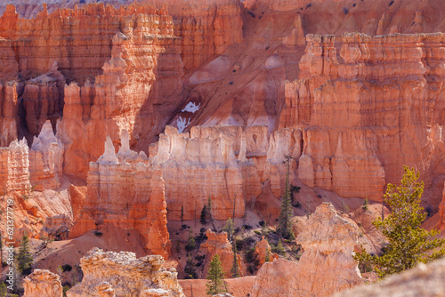 Rock formations and hoodoo’s from Queens Garden Trail in Bryce Canyon National Park in Utah during spring.