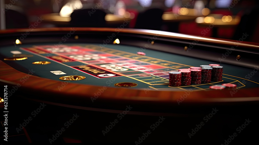 Close-up of Blackjack table in casino Close-up of Blackjack table in casino