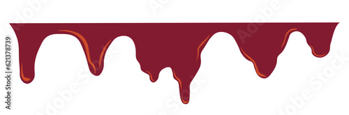 Chocolate glaze vector stock illustration. Horizontal frame for confectionery. Isolated on a white background.
