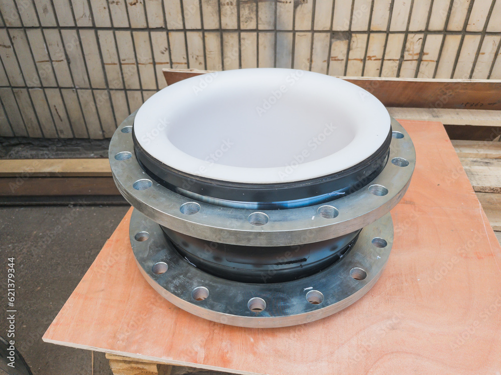Fototapeta premium Rubber flange compensator with internal fluoroplastic coating