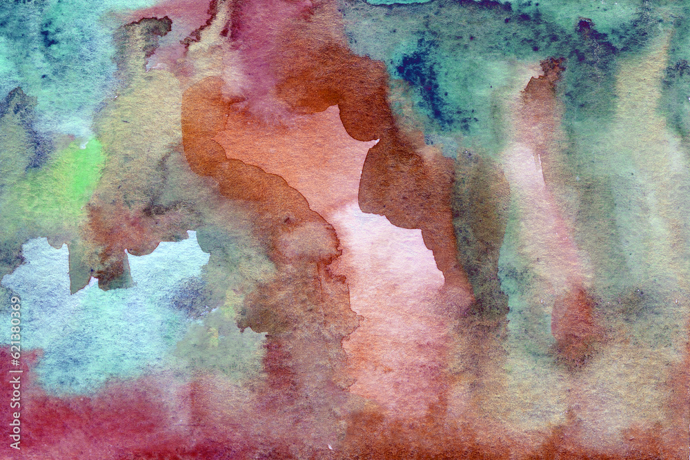Fototapeta premium Gradient Purple green watercolor background texture