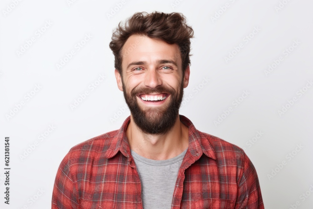 Portrait of a handsome young man smiling on a white background. Portrait of a handsome young man smiling on a white background.