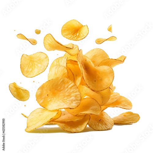 potato chips isolated transparent background