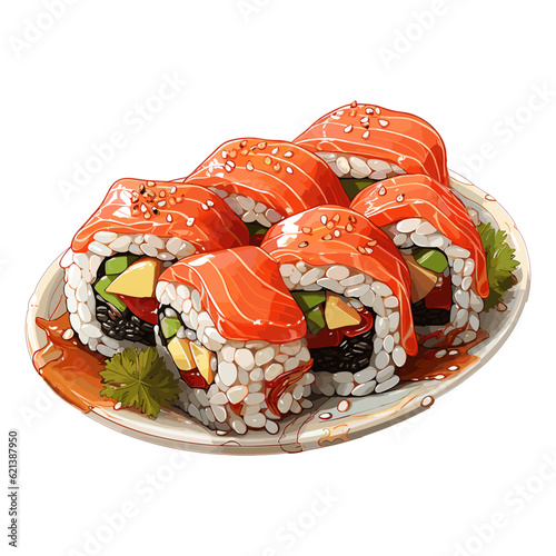 Deliciously Detailed Realistic Sushi Vector Icon