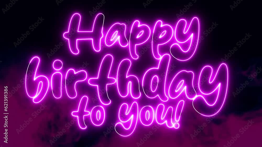 Happy Birthday To You text font with light. Luminous and shimmering haze inside the letters of the text Happy Birthday To You. 3D Animation. Happy Birthday To You text font with light. Luminous and shimmering haze inside the letters of the text Happy Birthday To You. 3D Animation.