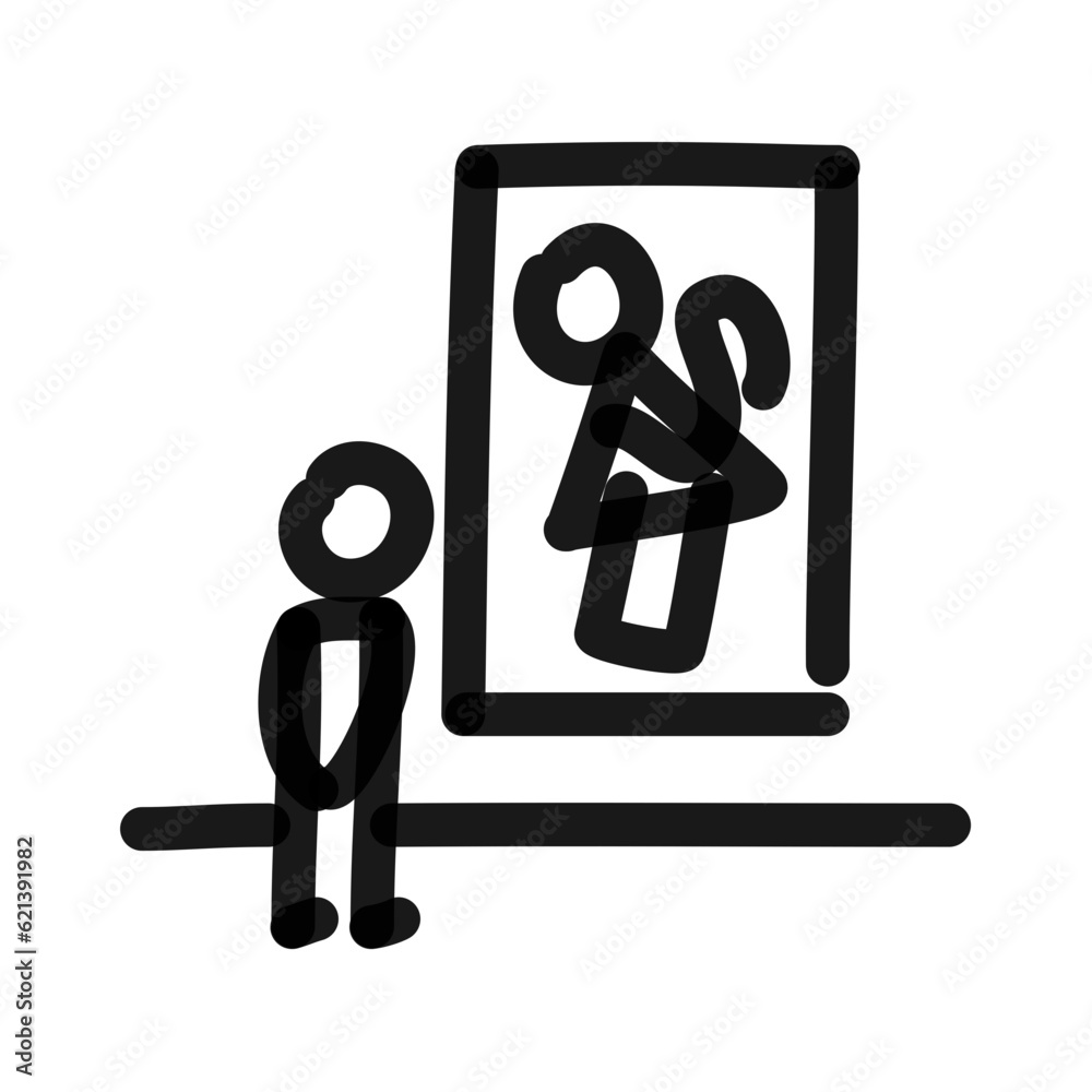 art in museum simple line art doodle