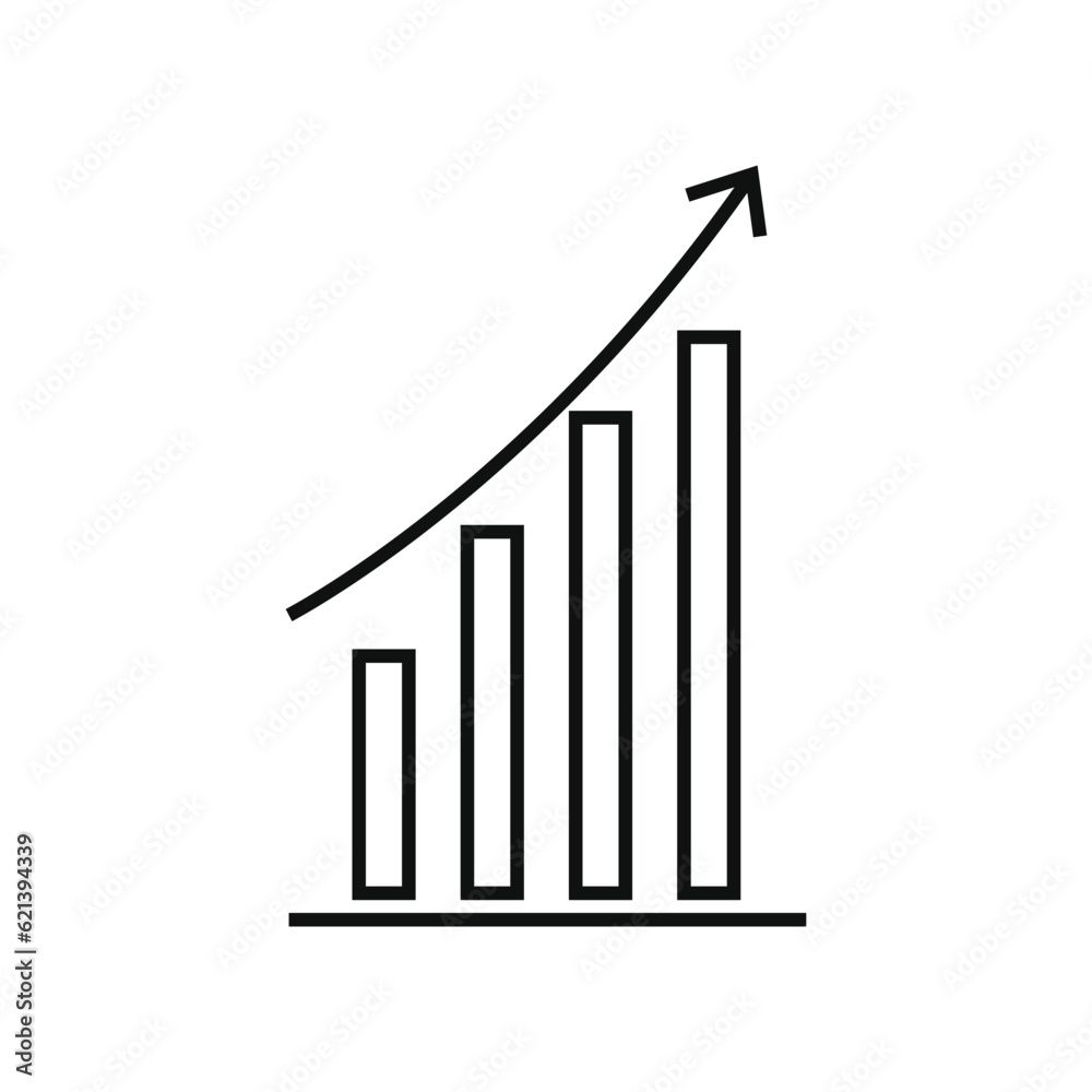 increase money growth graph icon, progress marketing, thin line increase money growth graph icon, progress marketing, thin line