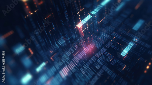 Wallpaper Mural Abstract digital data background. Can be used in the description of network abilities, technological processes, digital storages, science, education, etc. Torontodigital.ca