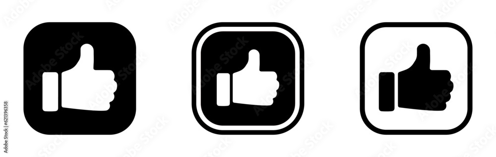 Thumbs up like, love , approve vector icons set Thumbs up like, love , approve vector icons set