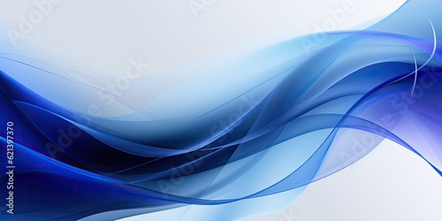 Modern Header Design with Dynamic Curved Lines and Serene Midnight Blue Accents Generative AI Digital Illustration