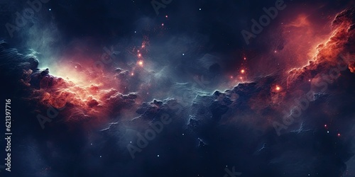 desktop wallpaper Colorful Cosmic Clouds and Starry Night Skies in a Captivating Nebula Generative AI Digital Illustration
