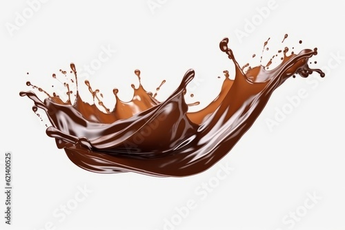 Deliciously Rich 3D Chocolate Liquid Splash Animation PNG Image Generative AI