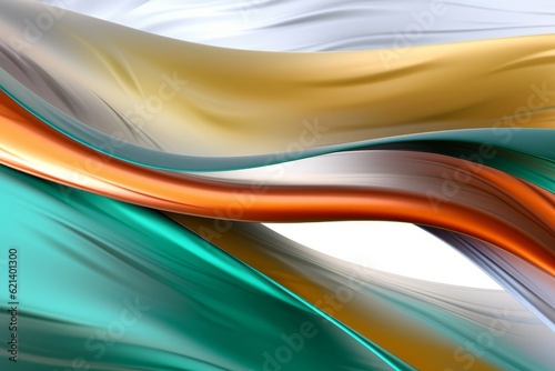Brightly Colored South African Flag Waving Against a Crisp White Background Generative AI