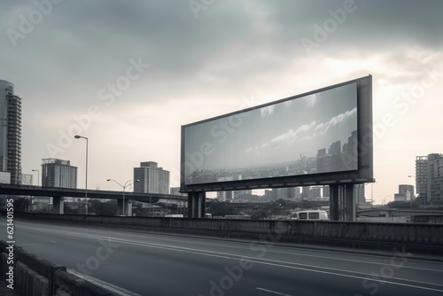 futuristic city,billboard mockup,outdoor advertising