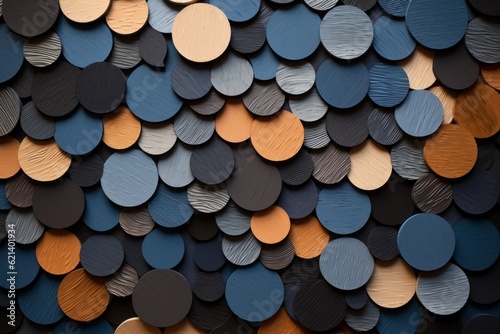 Modern Circles in Black, Brown, and Blue - Vibrant Art Stock Vector Generative AI