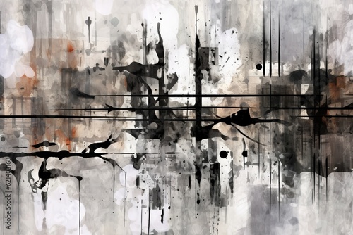 Modern Arabic Print: A Stylish Fusion of Grey and Black Shades Generative AI