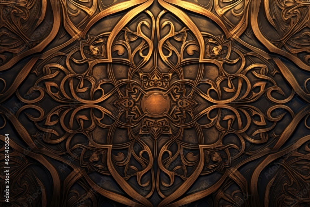 Old-School Arabic Design on Dark Brown Background - 4772d687-df0d-4240-b52b-ae Generative AI Old-School Arabic Design on Dark Brown Background - 4772d687-df0d-4240-b52b-ae Generative AI