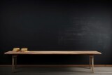 Chalkboard Background with Rustic Wooden Table - Perfect for Presentations & Home Decor! Generative AI