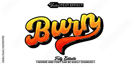 Stylish Burn Vector Editable Text Effect Template