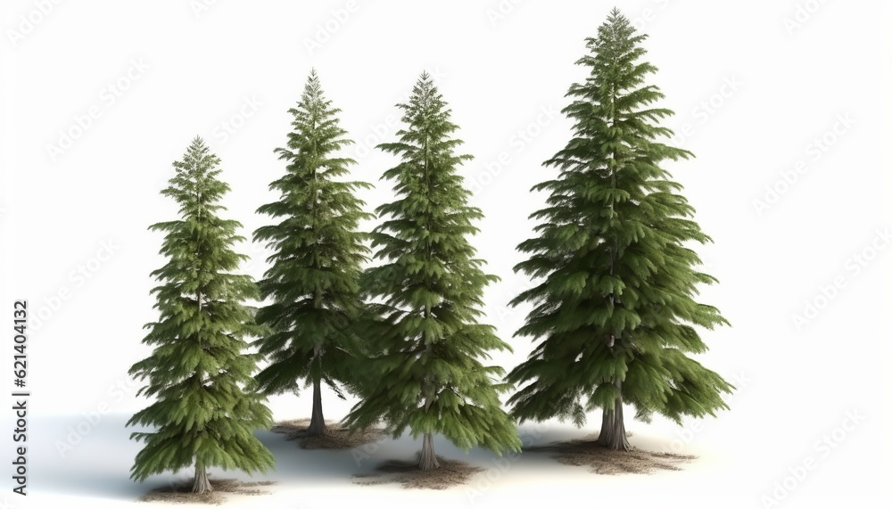 Close-Up of Three Spruce Trees in the Wilderness - Perfect for Nature Lovers! Generative AI