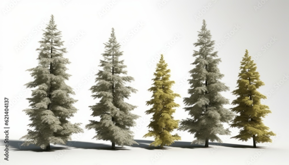 Majestic Spruce Trees in a Serene Mountain Scene Generative AI