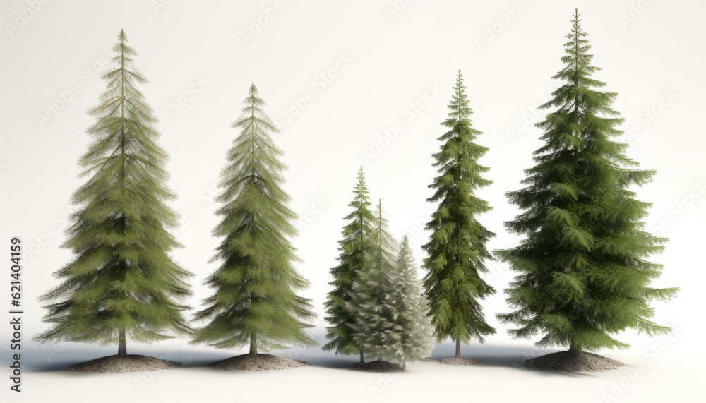 Close Up of Majestic Spruce Trees in a Beautiful Winter Scene Generative AI
