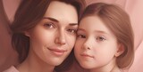 Beautiful Mother-Daughter Portrait - Embrace the Special Bond of Love Generative AI