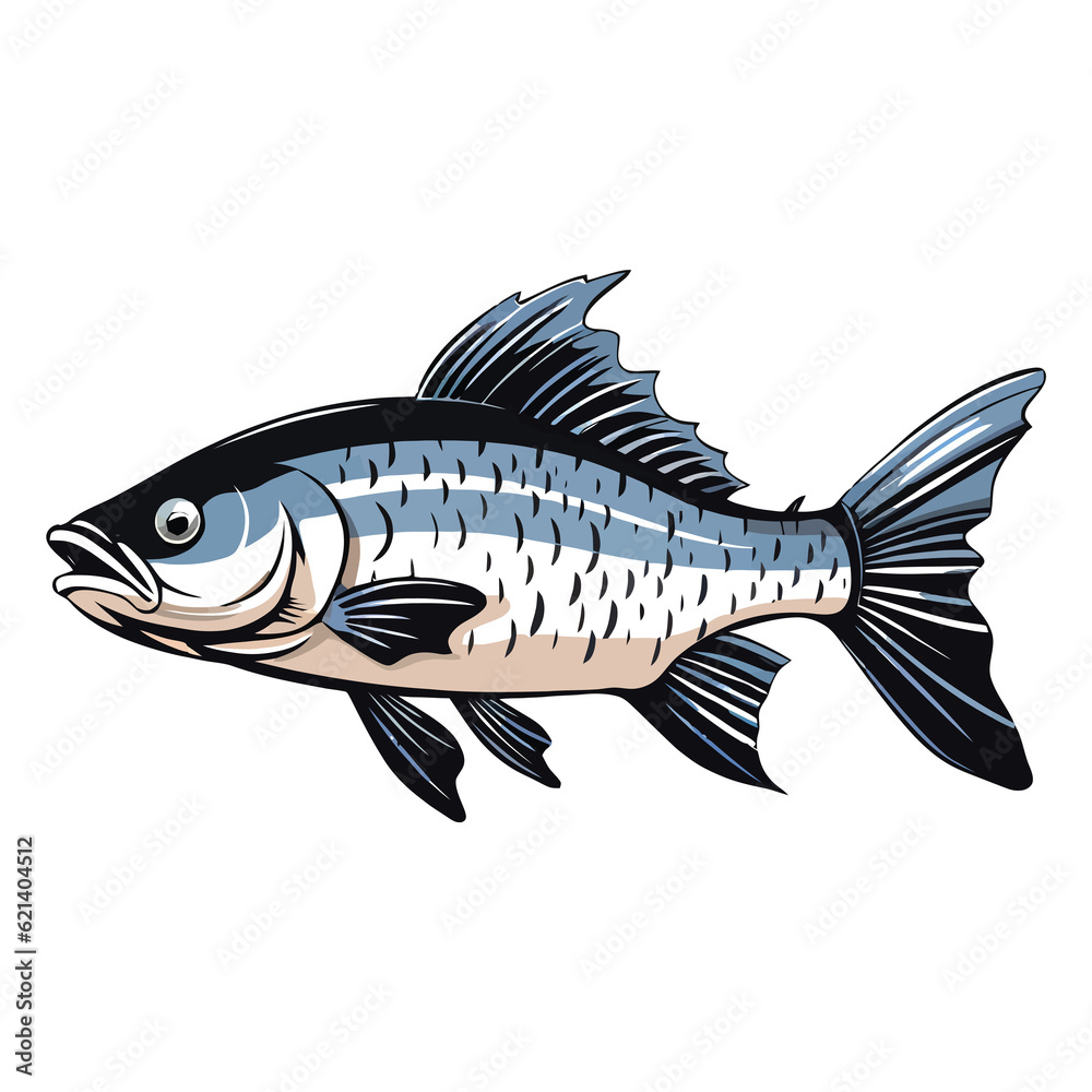 Graceful Aquatic Creature: Stunning 2D Illustration of a Fish Featherfin Catfish Graceful Aquatic Creature: Stunning 2D Illustration of a Fish Featherfin Catfish