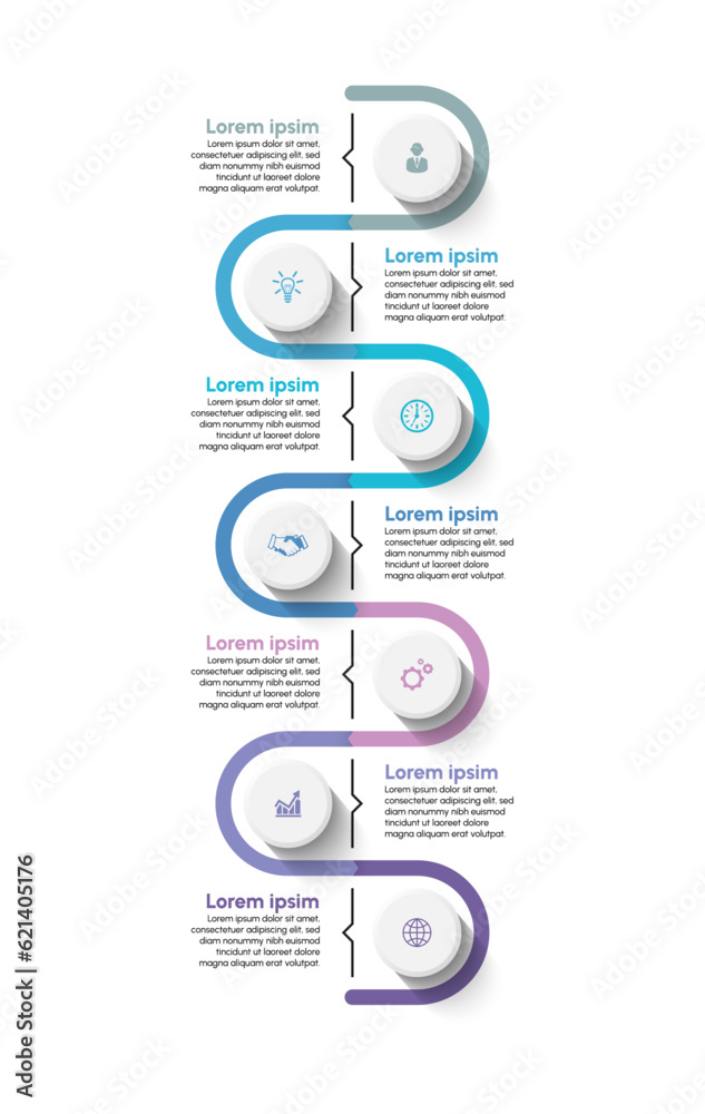 Vetor de Business data visualization. timeline infographic icons ...