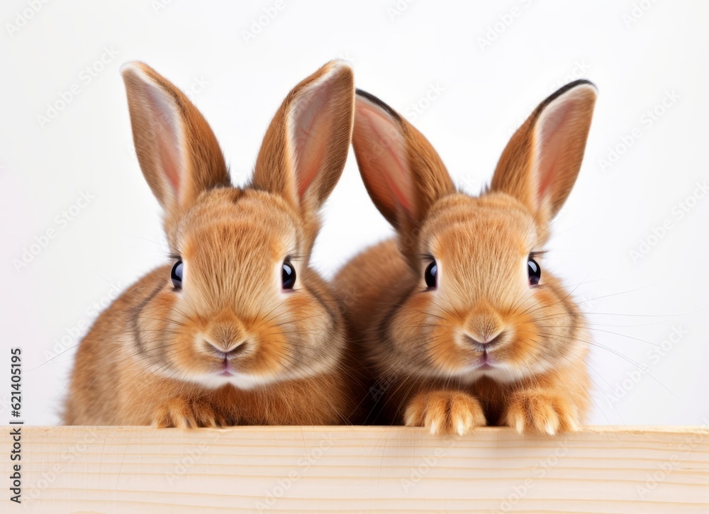 Two Adorable Bunnies Sitting Together: Perfect Picture for Any Home Decor Generative AI Two Adorable Bunnies Sitting Together: Perfect Picture for Any Home Decor Generative AI