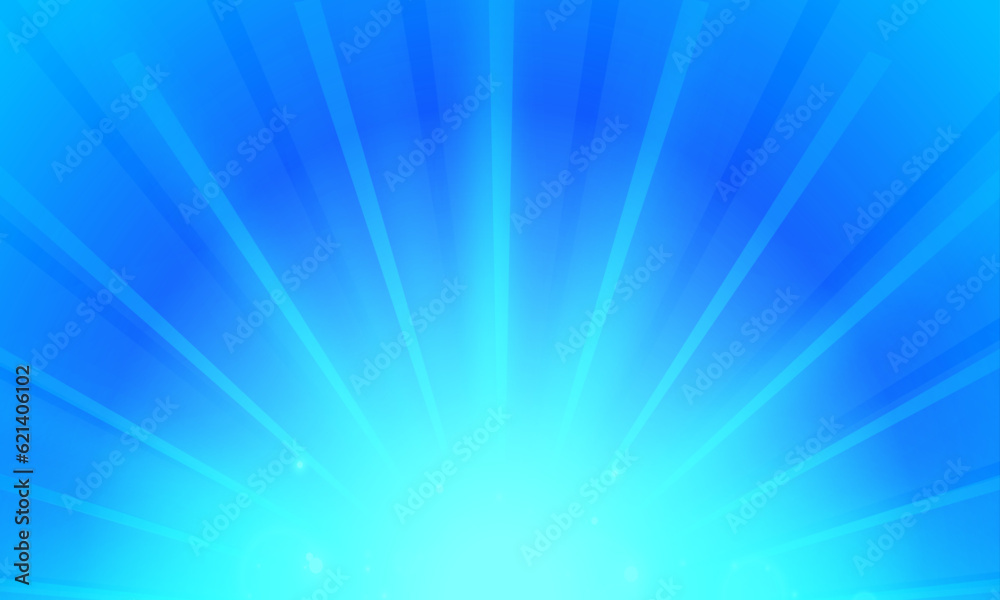 vector blue sun burst with light effect and stars background